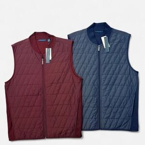 Perry Ellis set blue and red quilted vest Size L 0035
